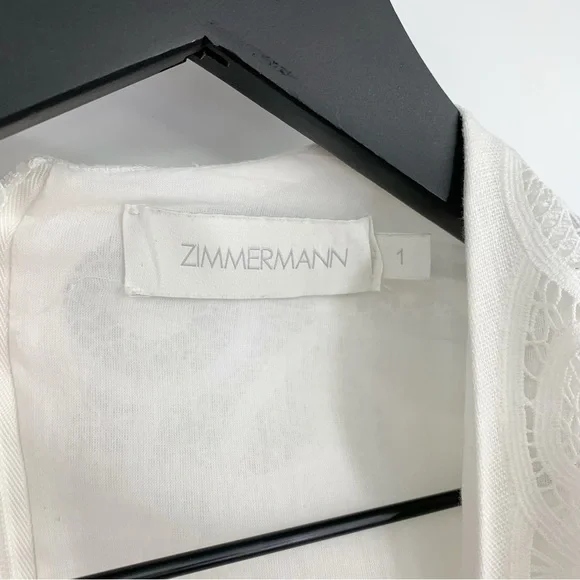 ZIMMERMAN Mae Lace Mini Dress Ivory White US 6 / AU 1 - Picture 10 of 12